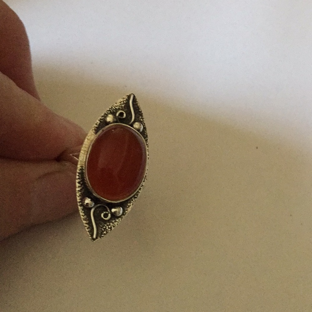 Sterling carnelian ring
